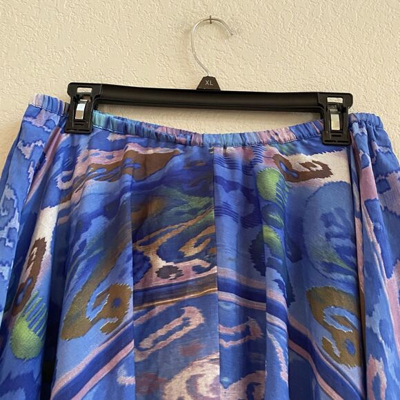 Lucky & Coco Skirt L Asymmetrical Blue Watercolor ‎ Lightweight Skirt Polyester - Picture 7 of 11
